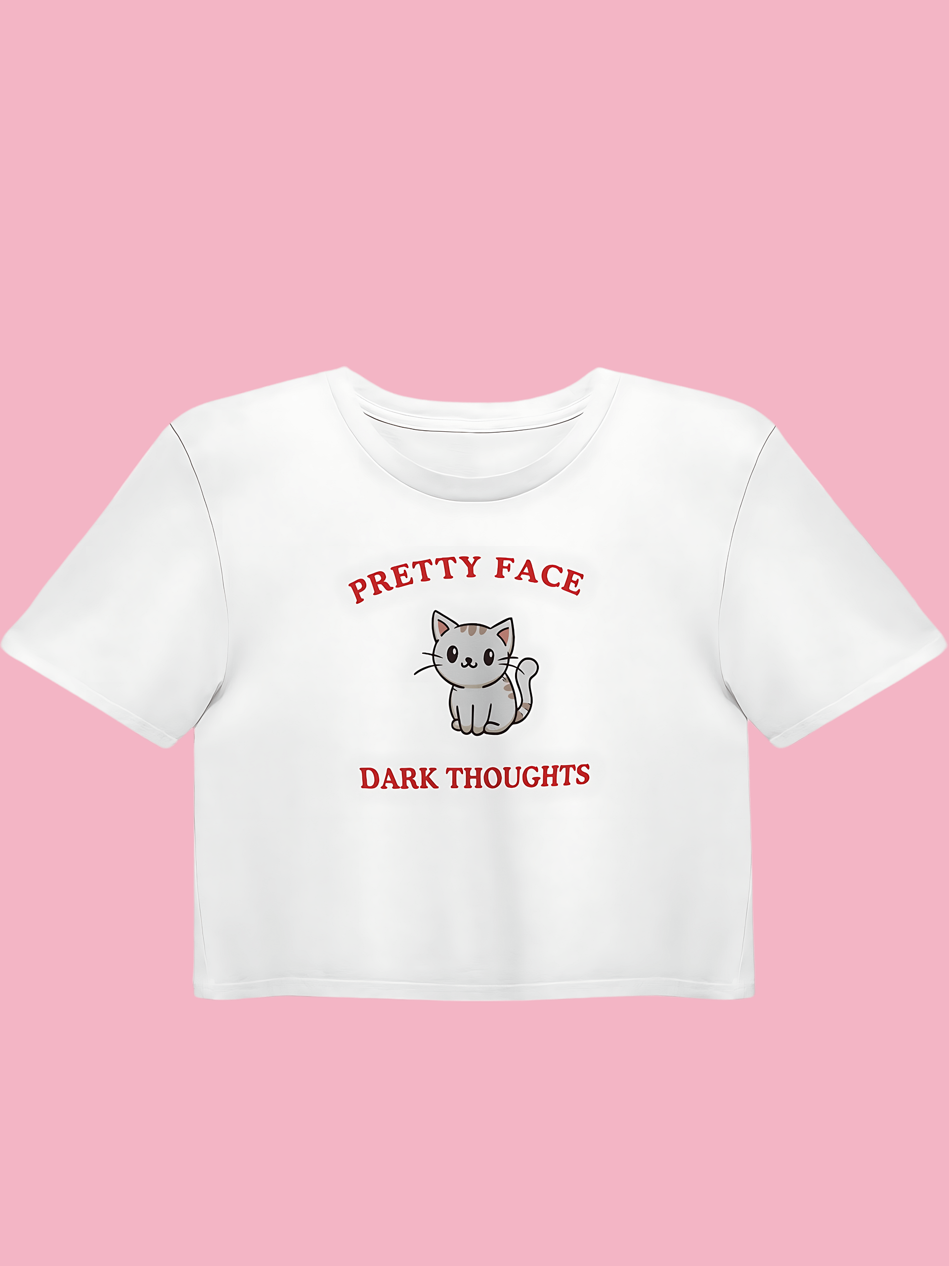 Pretty Face, Dark Thoughts Women's Crop Top product image (1)