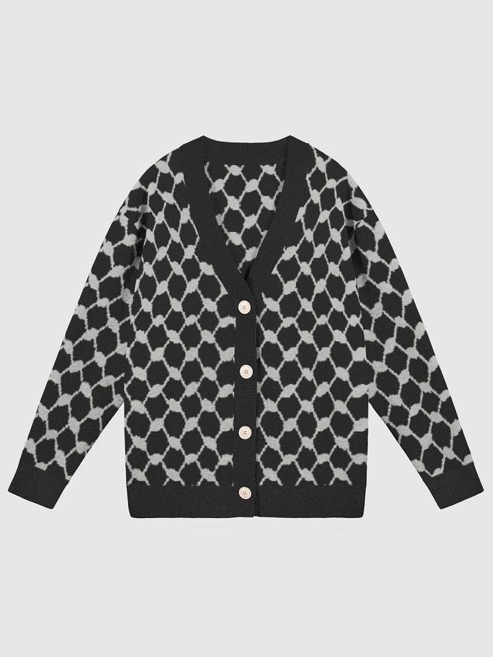 Grey Black Keffiyeh Woman Cardigan product image (1)