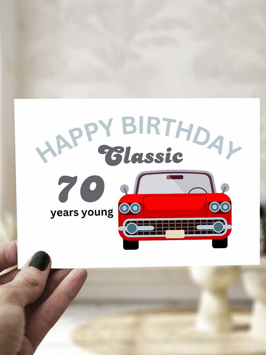 Classic Car 70th Birthday Greeting Card product image (1)