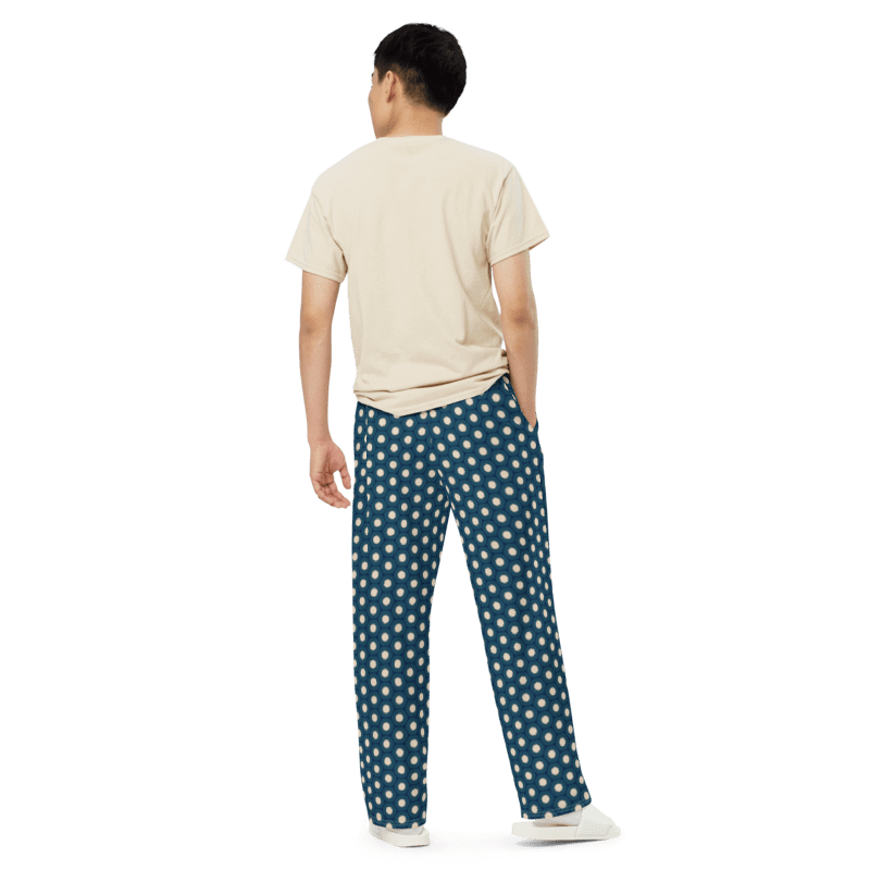 Mini Blue Pastries Topped with Whipped Cream Wide-Leg Pants product image (4)