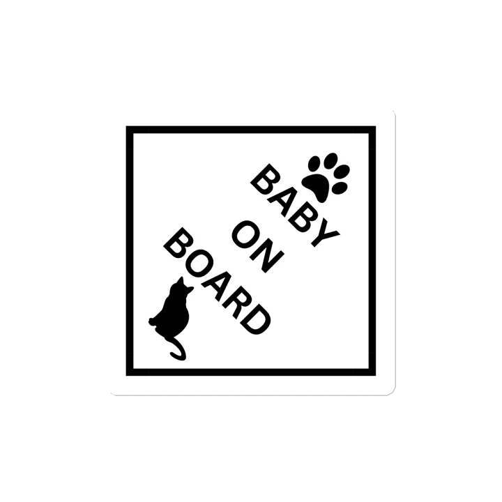 Cat Baby on Board Magnet - Black on White product image (2)