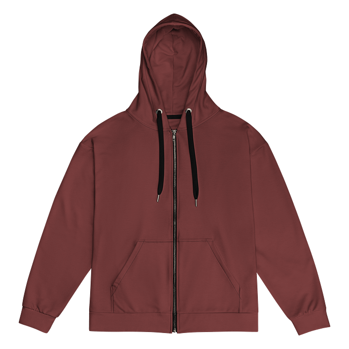 Auburn Red Brown Solid Color Eco Friendly Unisex Zip Hoodie product image (1)