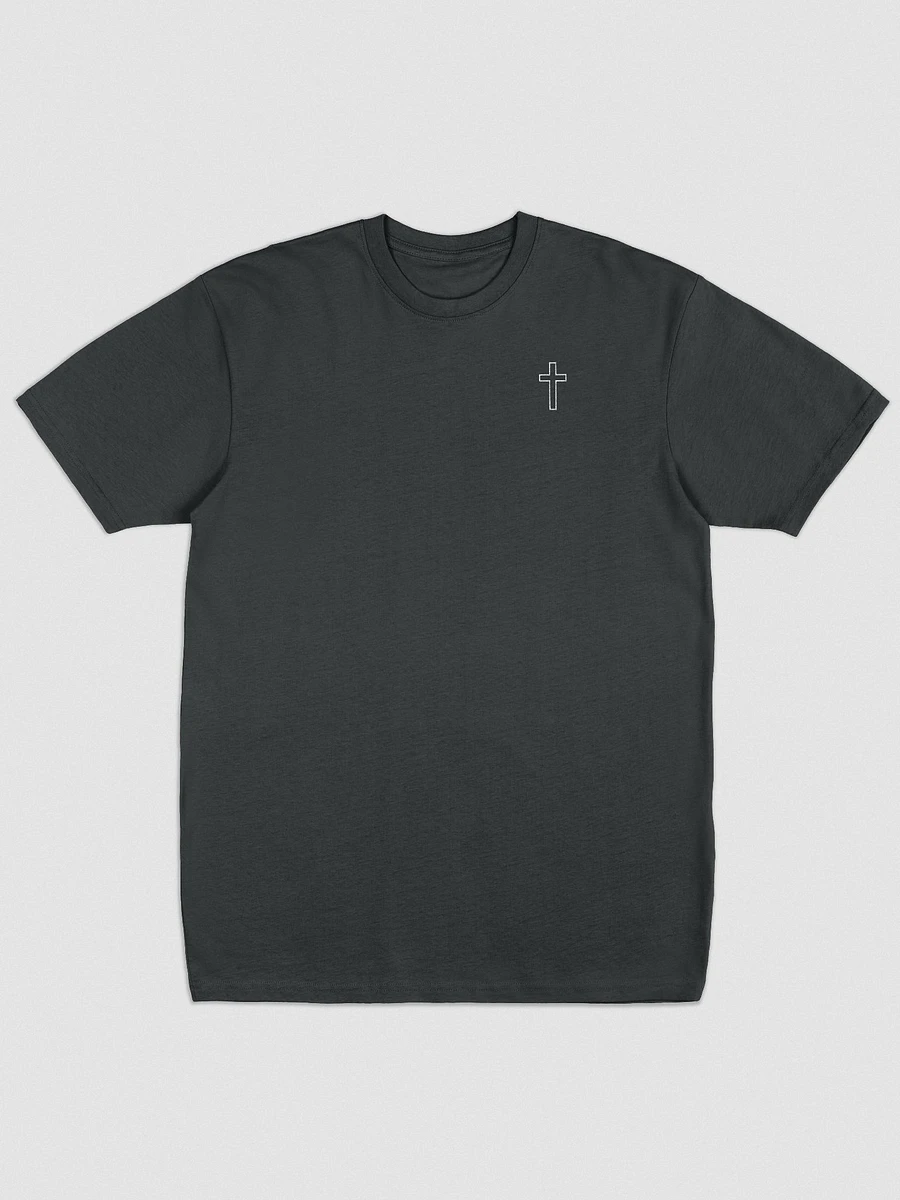 Simple Cross Embroidered Black Heavyweight T-shirt product image (1)