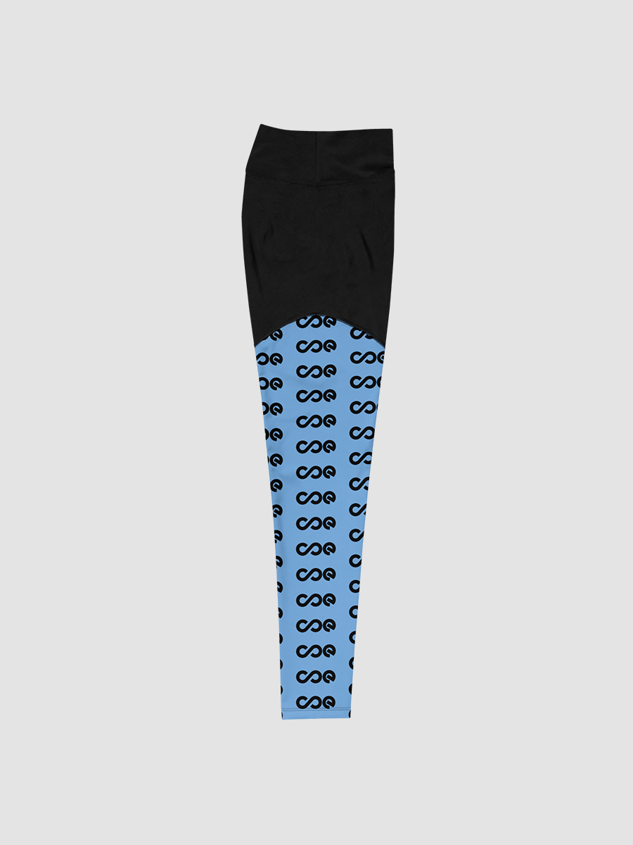 COE Premium Sports Leggings Black & Blue product image (4)