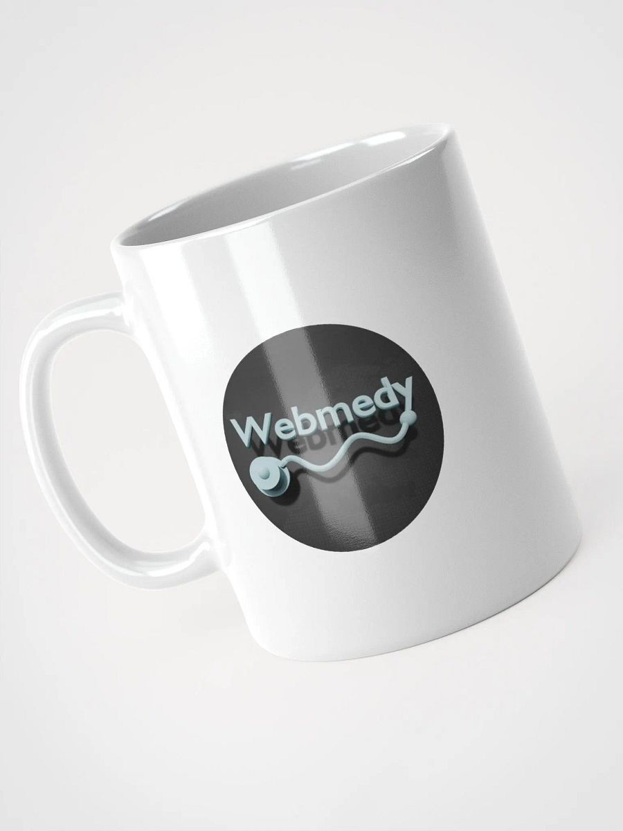 Webmedy White Glossy Mug – Sip Health, Sip Style product image (3)