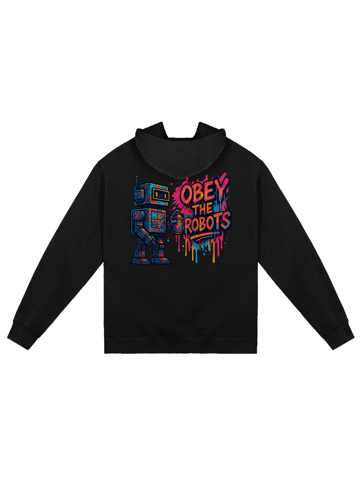 Obey the Robots Hoodie – Retro Graffiti Street Art product image (1)