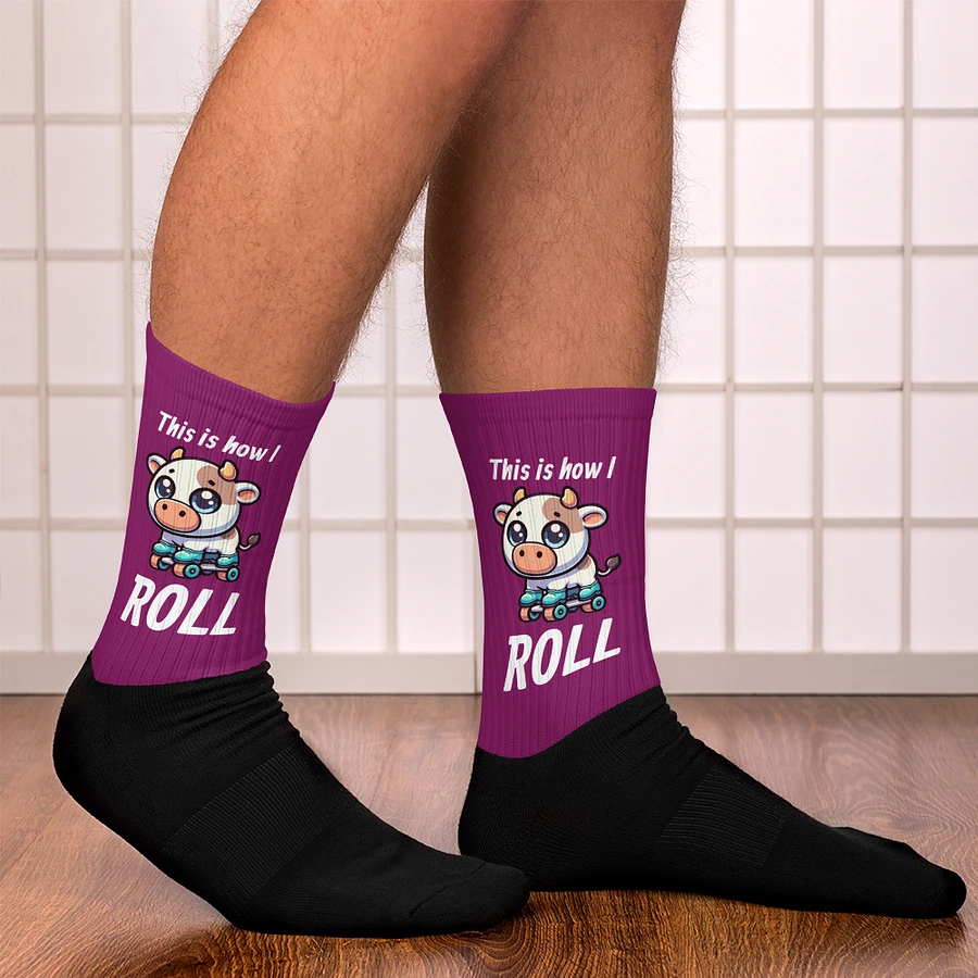 Rollerblading Cow Funny Socks product image (14)