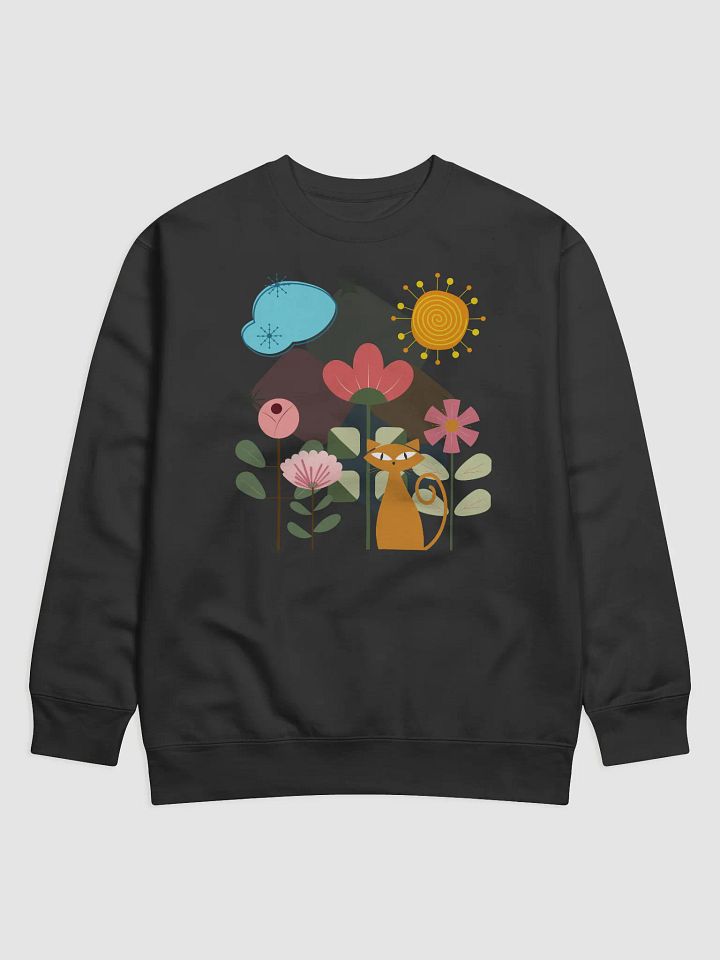 Whimsical Cat and Floral Geometry Sweatshirt product image (1)