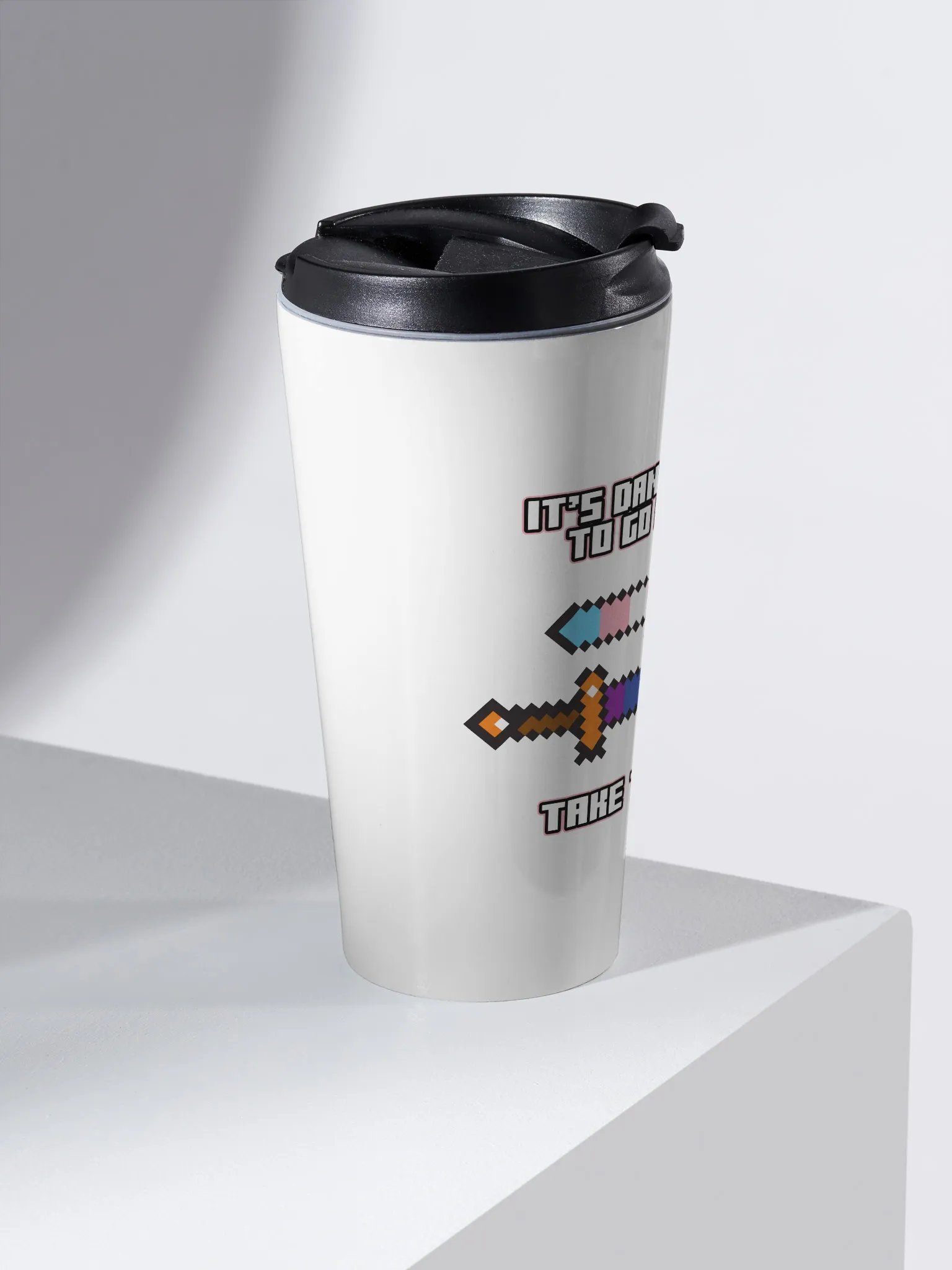 It's Dangerous to Go Alone - White Stainless Steel Travel Mug product image (2)