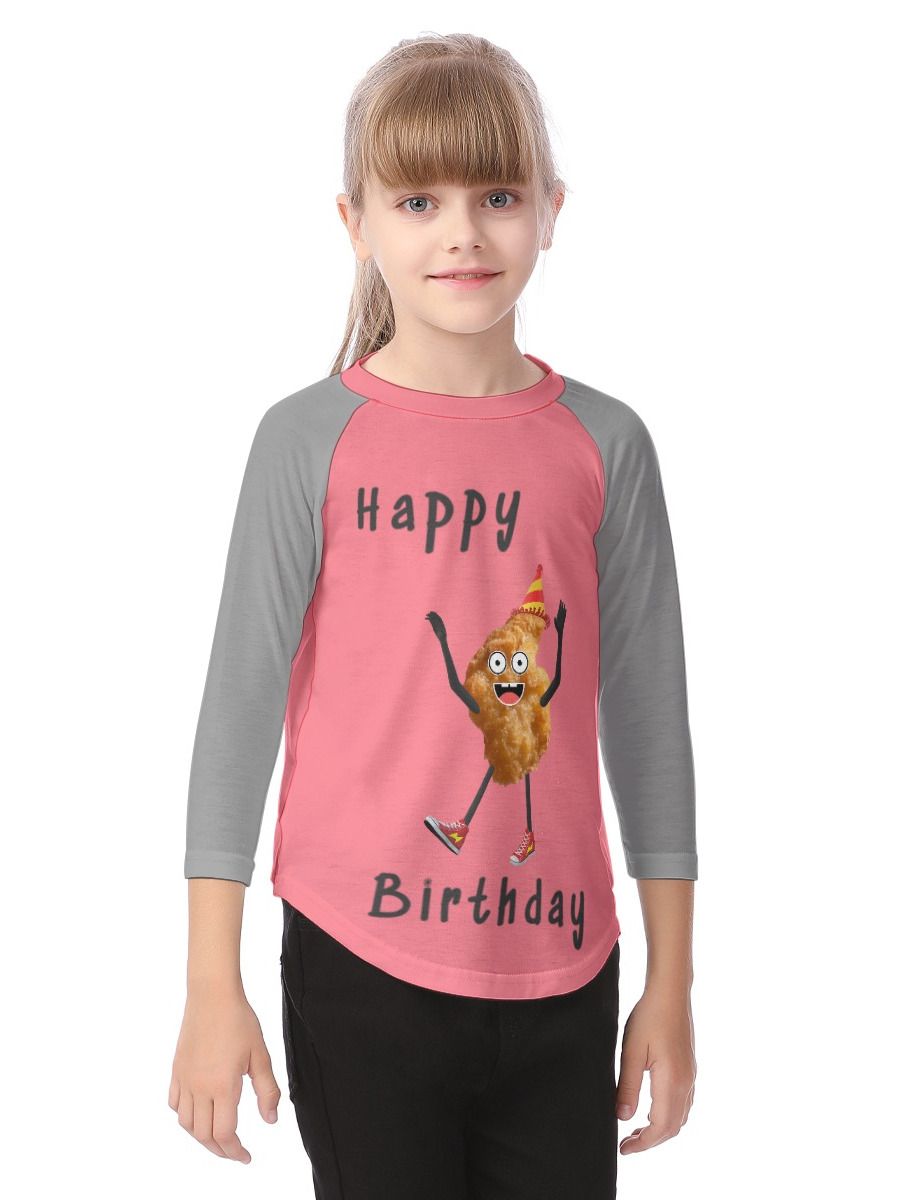 Happy Birthday Chicken Nugget Kid's Long Sleeve Shirt- Includes shipping* product image (2)