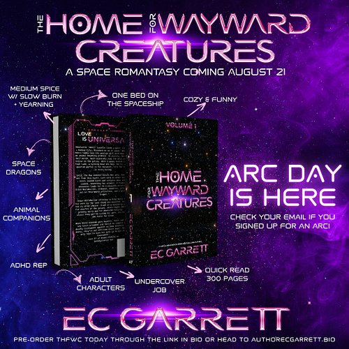 ⭐ARC DAY IS HERE⭐

Meet THE HOME FOR WAYWARD CREATURES (Vol 1), my new paranormal space romantasy series about the galaxy’s o...