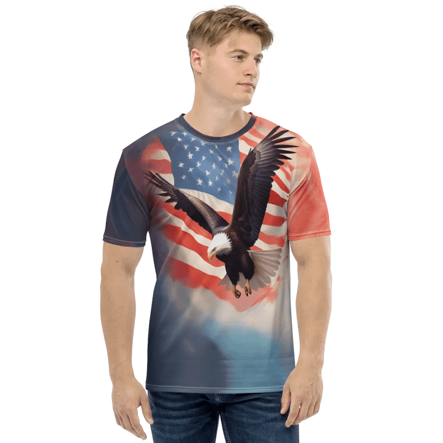 Flying Bald Eagel/All-Over Print Crew Neck T-Shirt by Sublicolor product image (2)