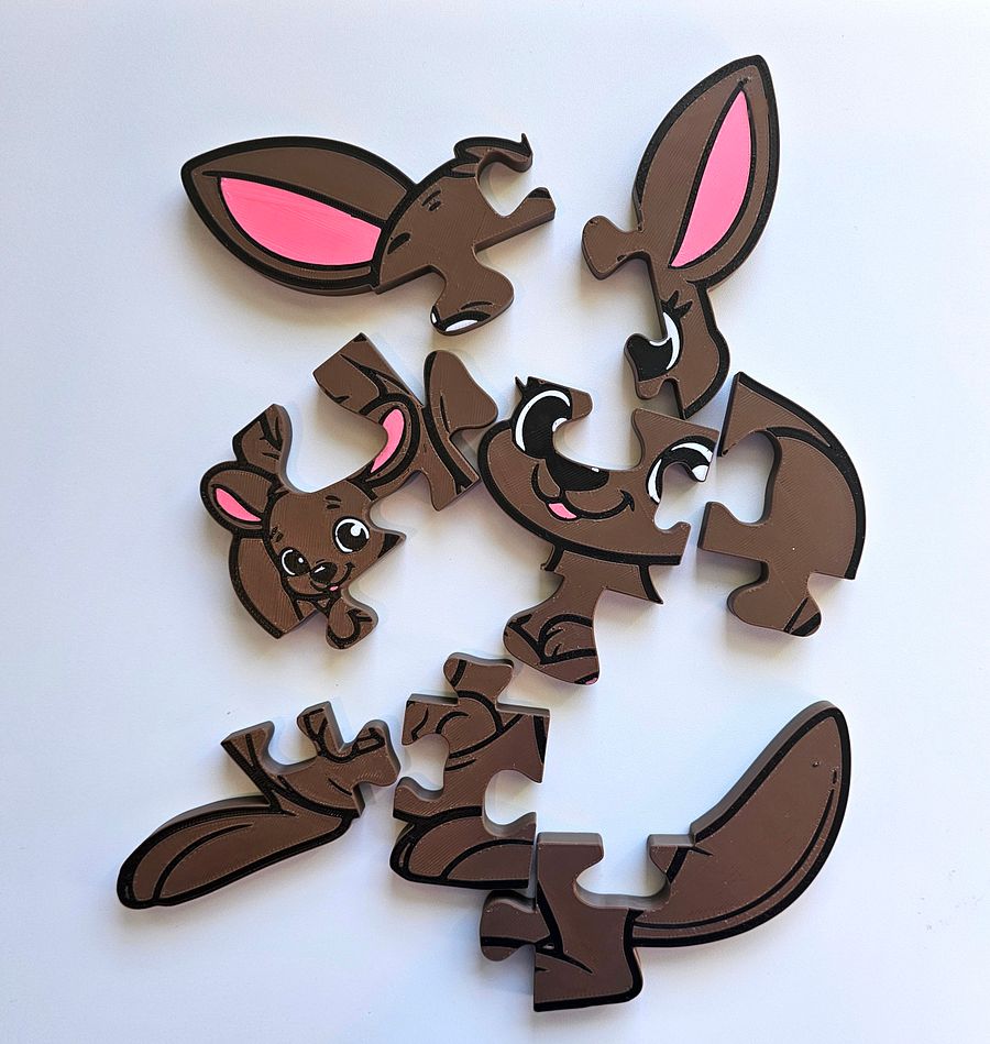 Kangaroo 3D Printed Puzzle – A Bouncy Brain Teaser for Little Hands! product image (2)