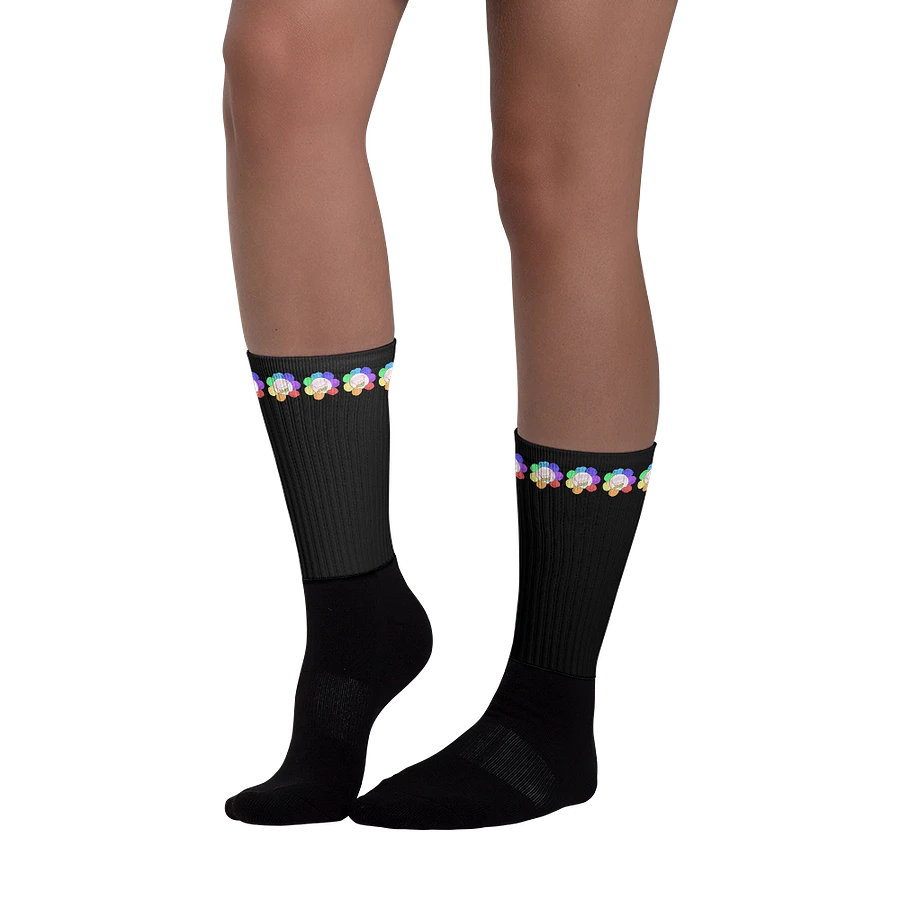 Black Flower Stripe Socks product image (3)