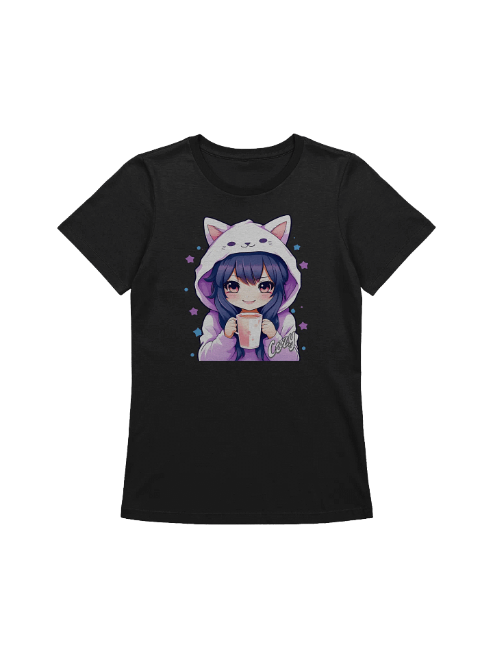 Cozy Kawaii Anime Girl v1 - Bella Canvas Women's Supersoft Relaxed-fit T-Shirt product image (2)