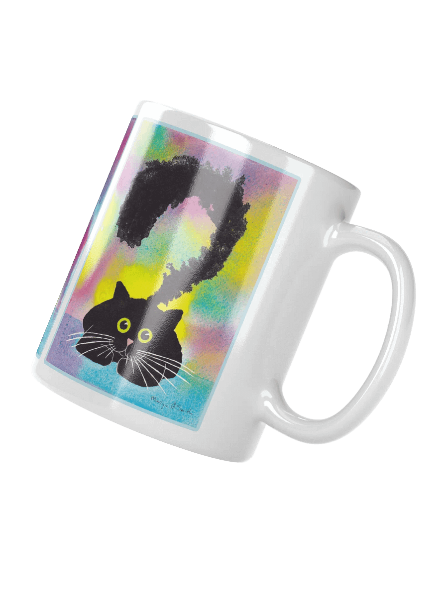 Black Kitty Coming to Full Attention on White Ceramic Mug product image (5)