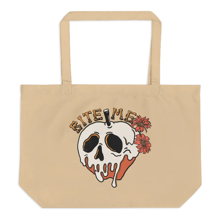 Macabre Whimsy Apple Skull Tote Bag product image (1)