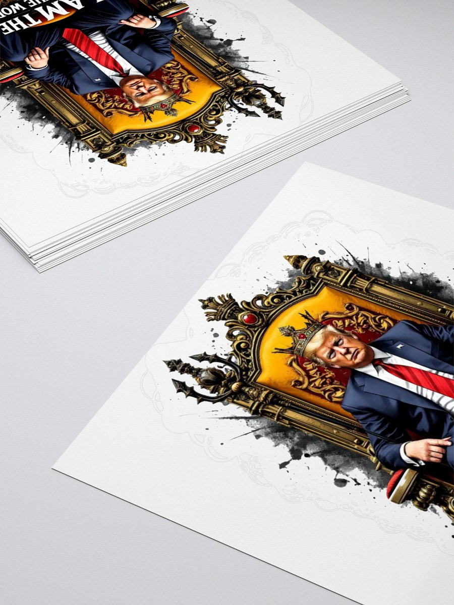 Trump No Kings of the World Throne Sticker Satire product image (10)