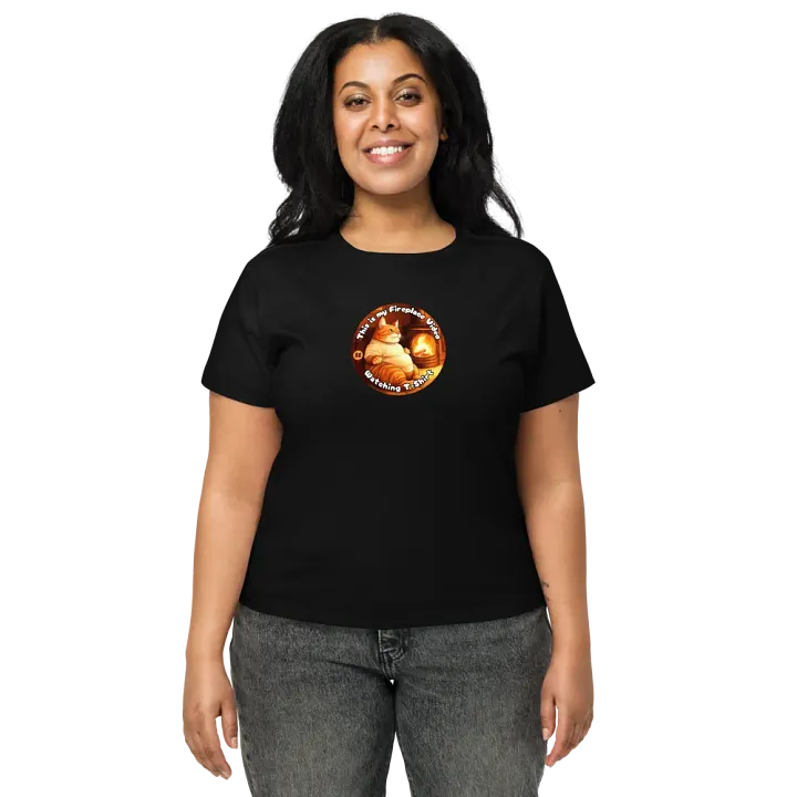Cozy Cat - This is my Fireplace Video Watching T-Shirt | High Waisted Tee product image (2)