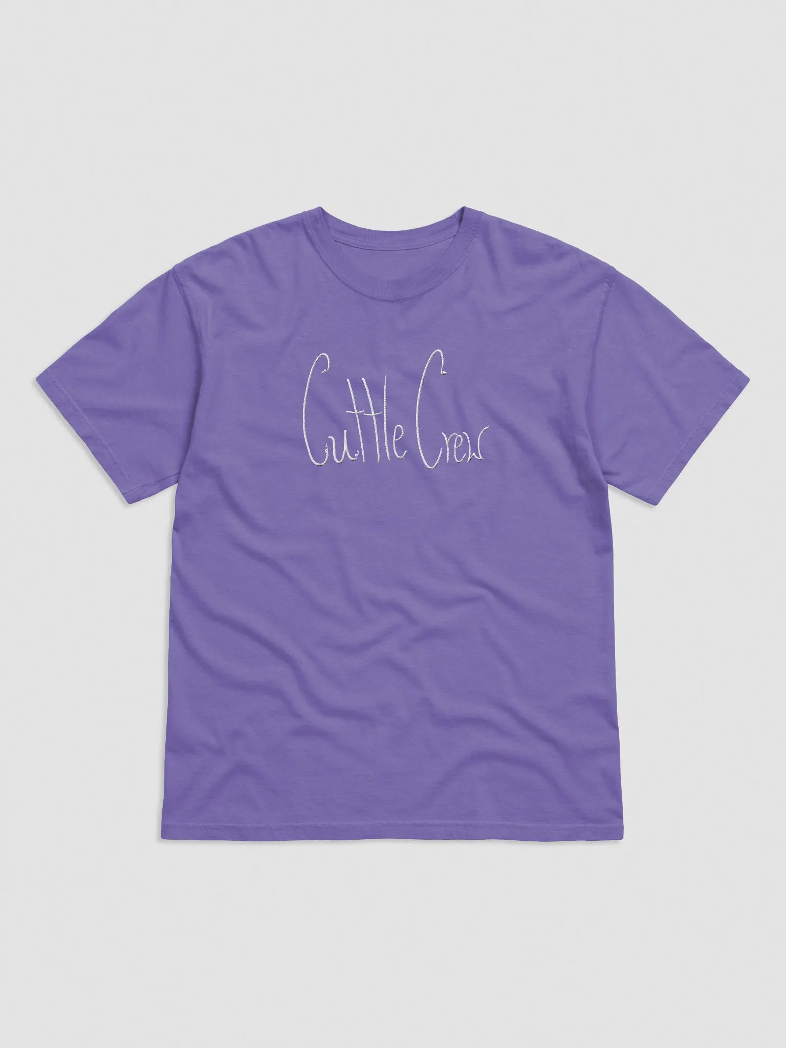 Cuttle Crew Text - White Embroidered Tee product image (15)