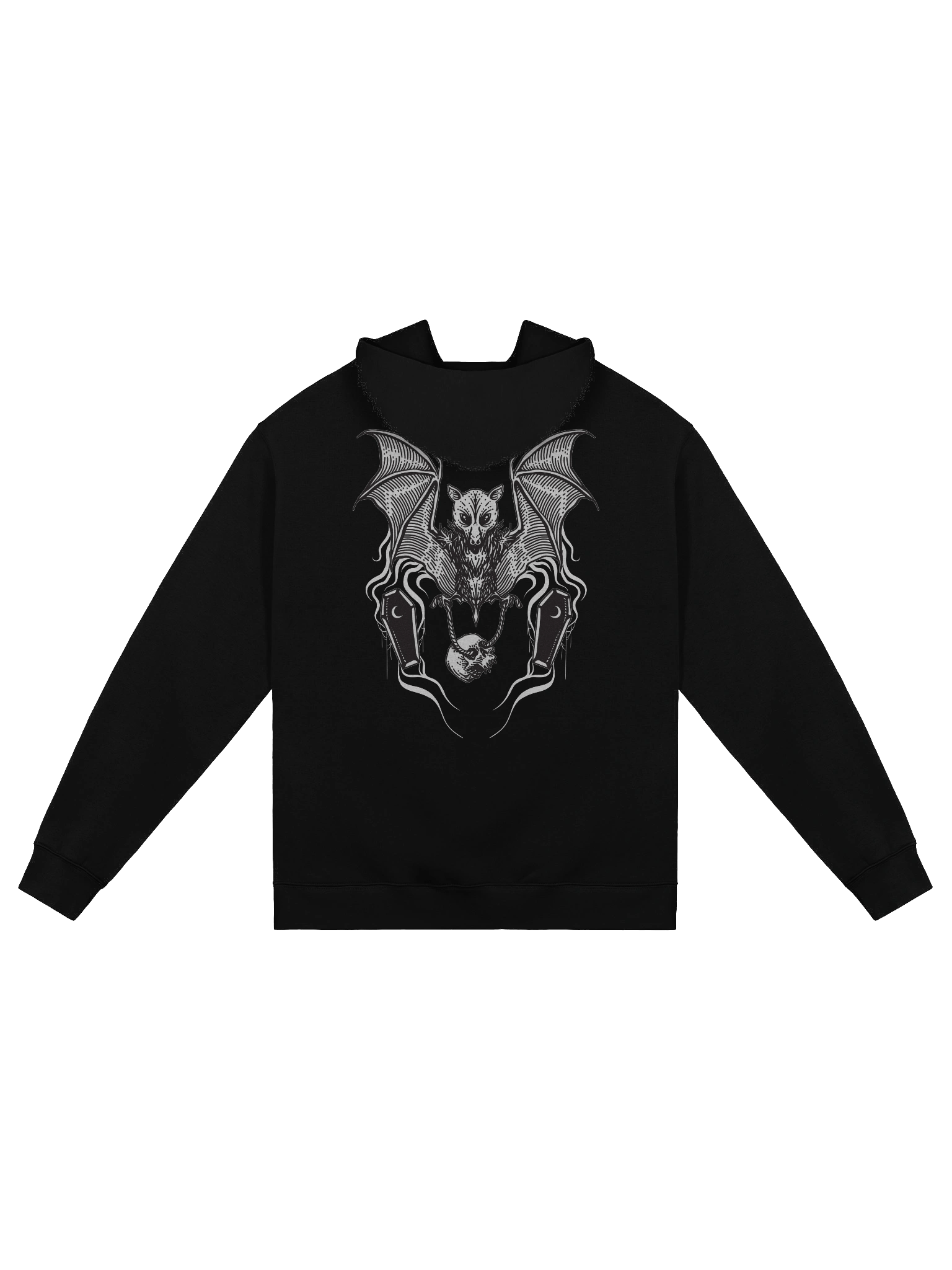 Gothic Bat and Skull Oversized Hoodie product image (4)