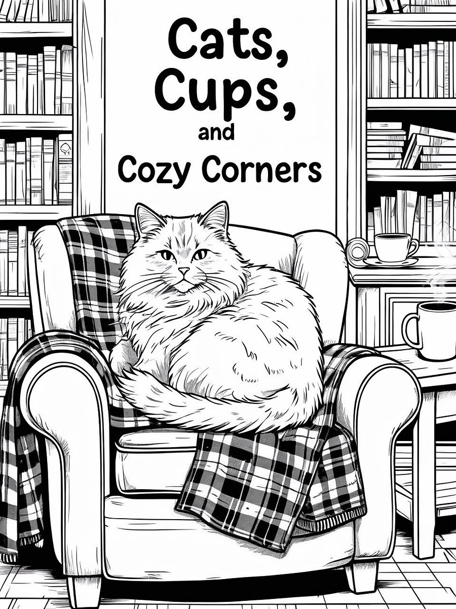 Cats, Cups, and Cozy Corners Coloring Book product image (1)