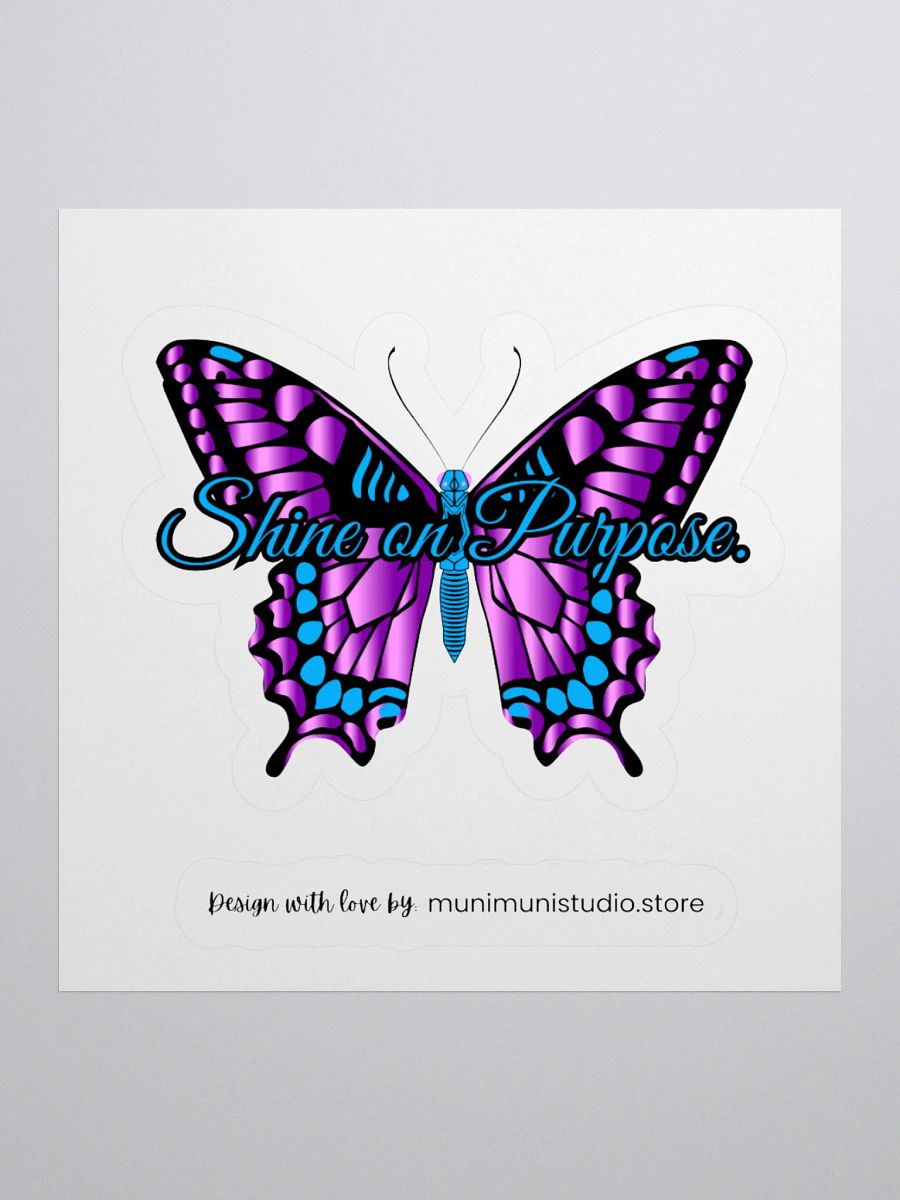 Shine in Purpose – Purple Butterfly Inspirational Quote Sticker product image (2)