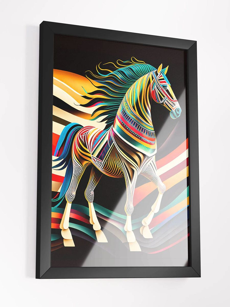 Stylized horse illustration made of coloured ribbons product image (18)