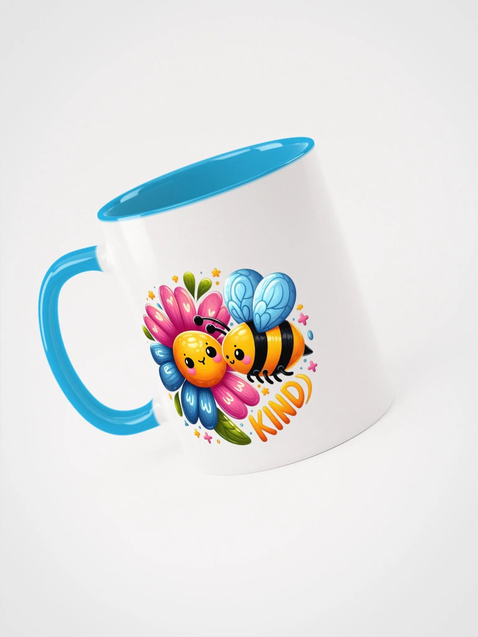 Cheerful Bee Kind Flower Ceramic Mug product image (2)