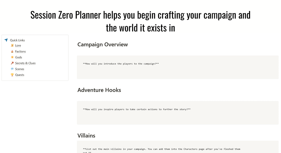 DnD Campaign Codex | Notion Template product image (2)