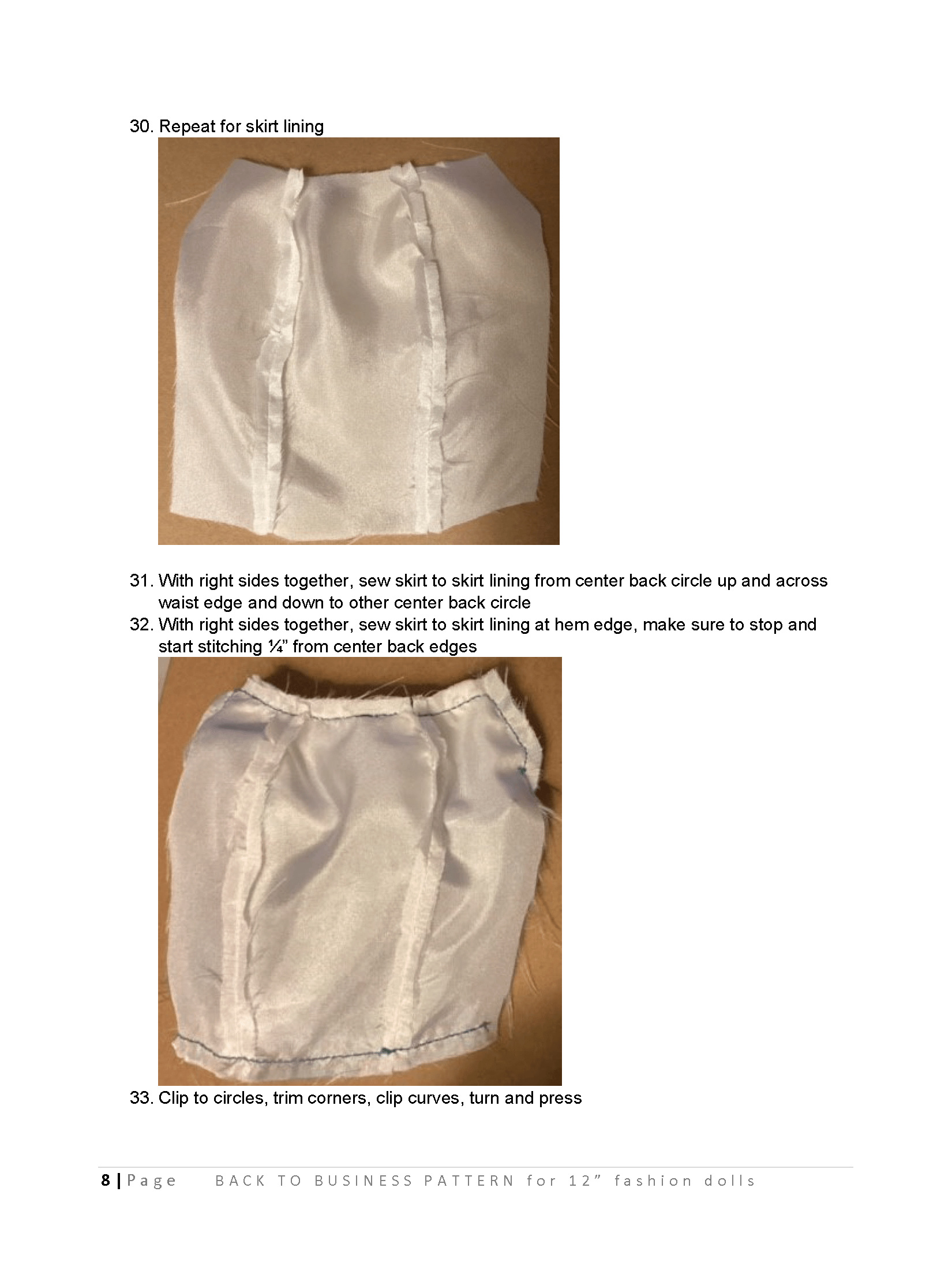 Back to Business sewing pattern for 12" fashion dolls product image (4)
