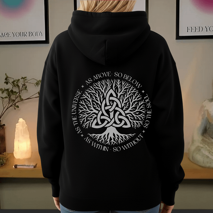 Tree of Life Triquetra Hoodie – As Above So Below Symbolic Design Gildan Classic product image (1)