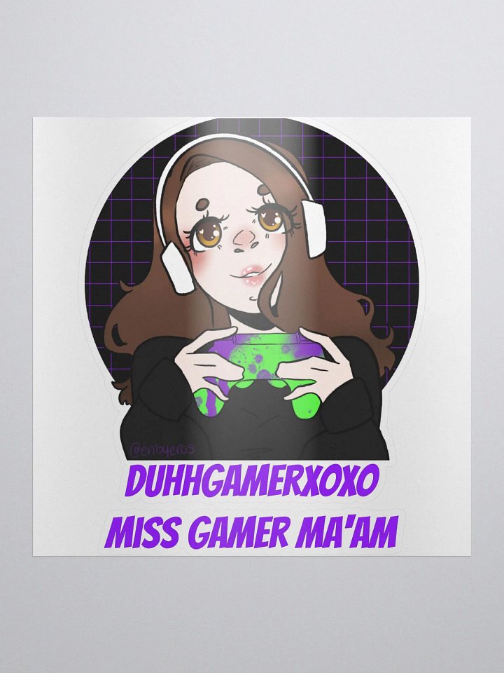 DuhhGamerXOXO/Miss Gamer Ma'am Sticker - Purple Text product image (1)