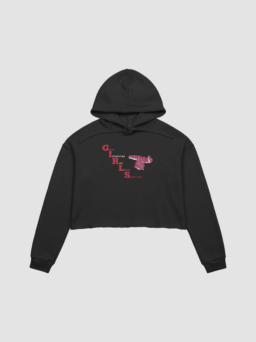 GIRLS interesting fleece crop hoodie product image (2)