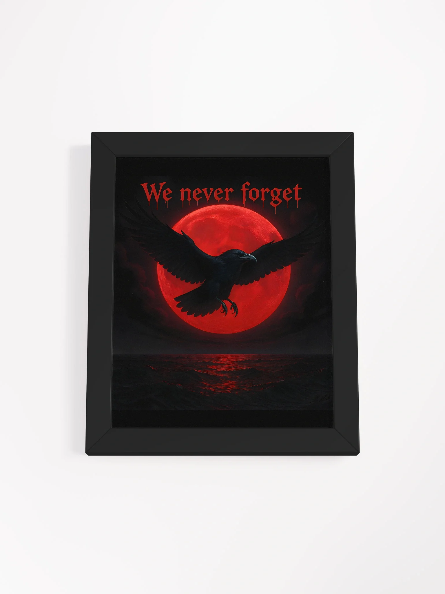 Raven with blood red moon product image (1)