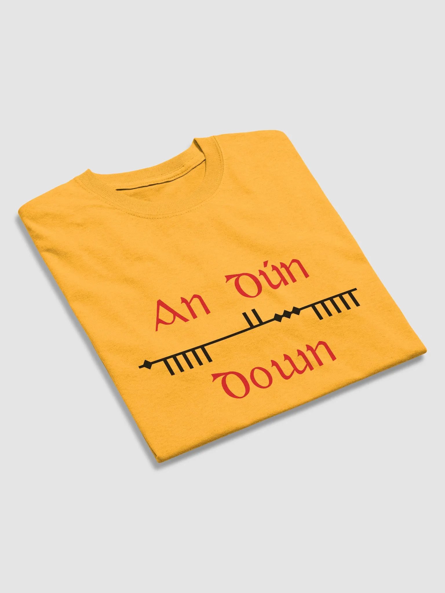 Down/An Dún Scholastic styleOgham , red and Black, Printed T-shirt product image (4)