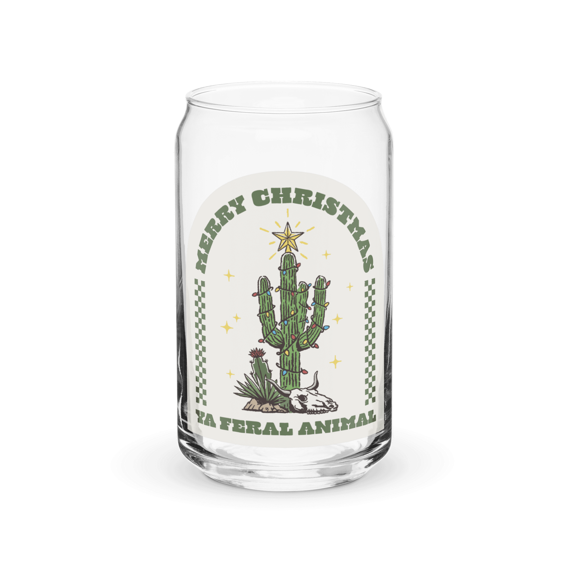 merry christmas ya feral animal glass cup product image (2)