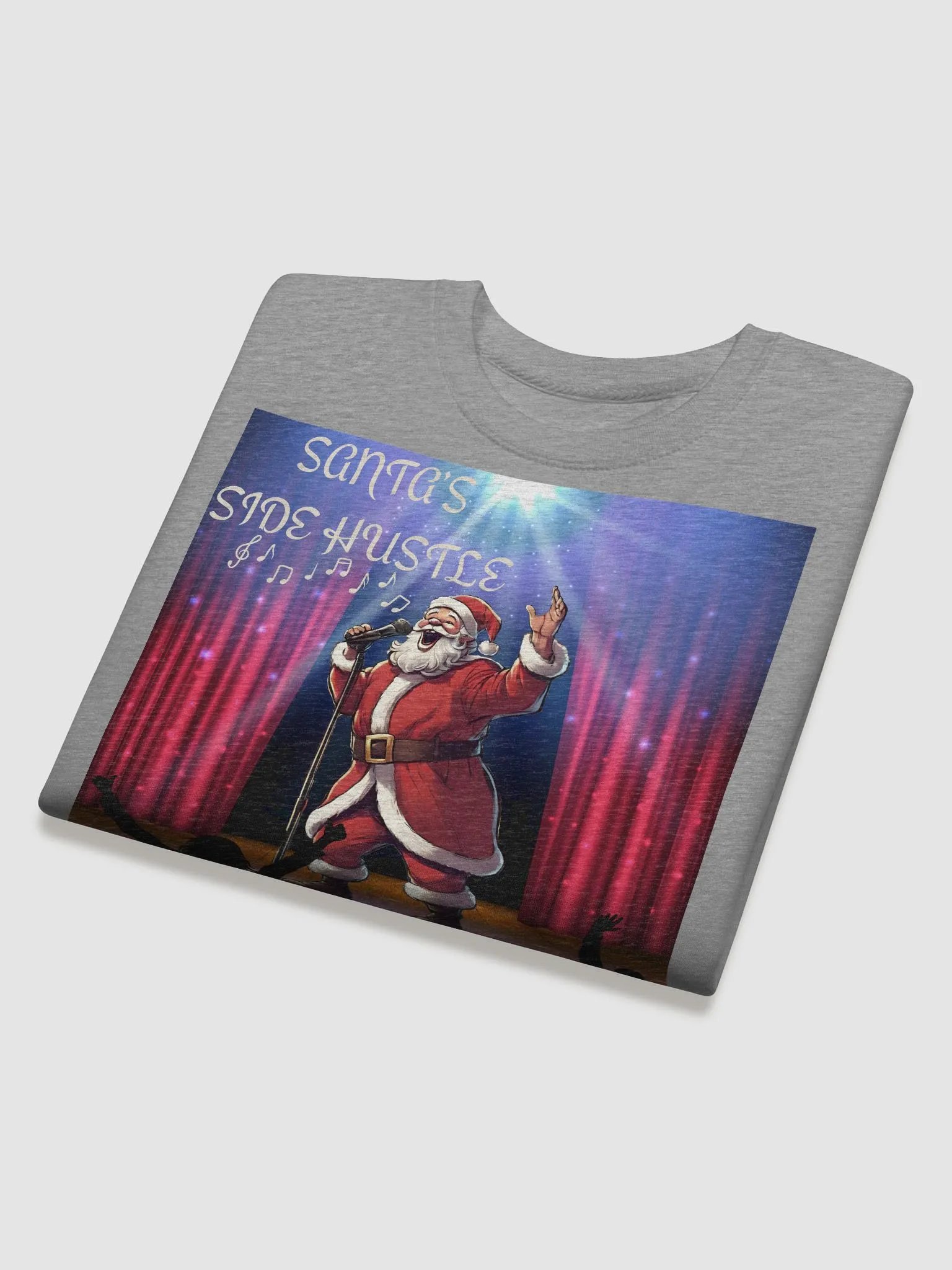 Side Hustle Santa, Karaoke Singing Santa Sweatshirt product image (27)