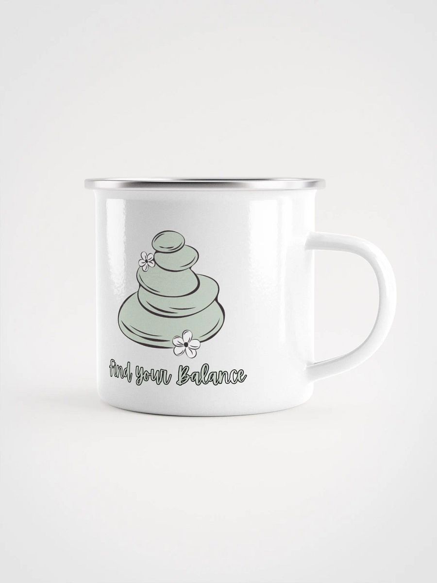 Find Your Balance Enamel Mug, Yoga, Spiritual, Namaste Camping Mug product image (1)