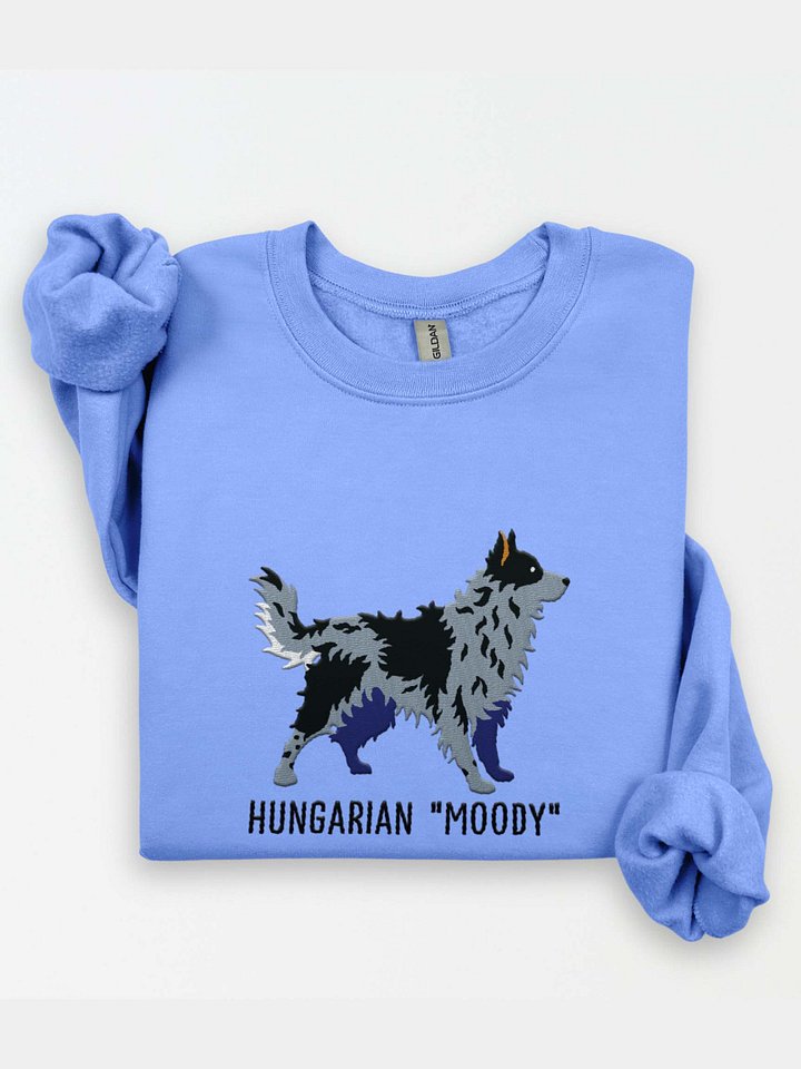 Hungarian Moody Sweatshirt (Embroidered) of a Hungarian Mudi(Merle) product image (1)