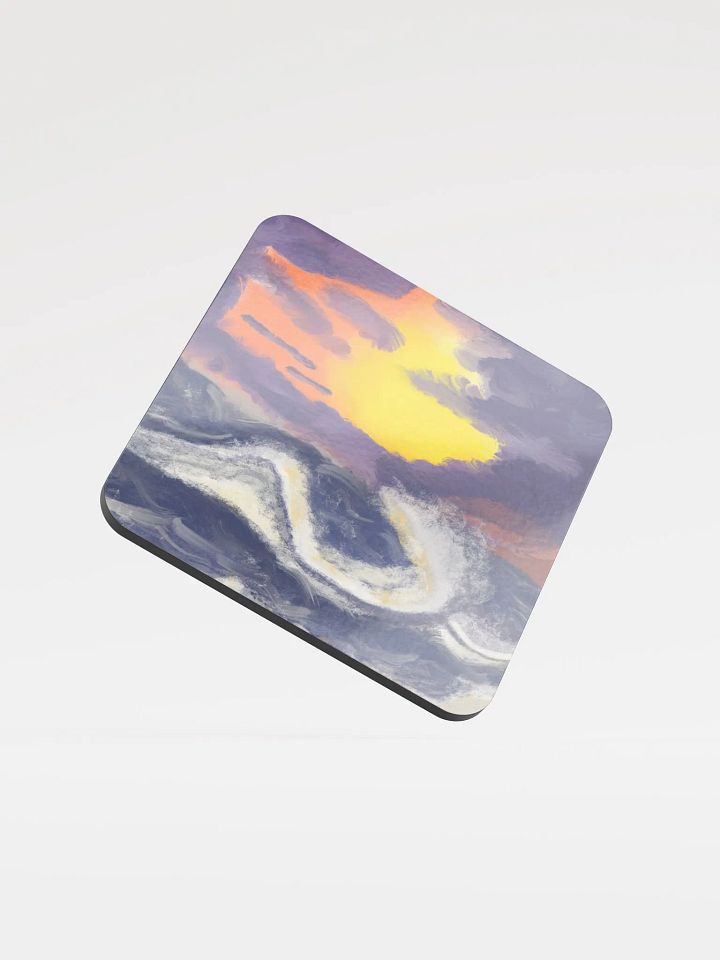 Sunset Ocean Blue Coffee Coaster product image (1)
