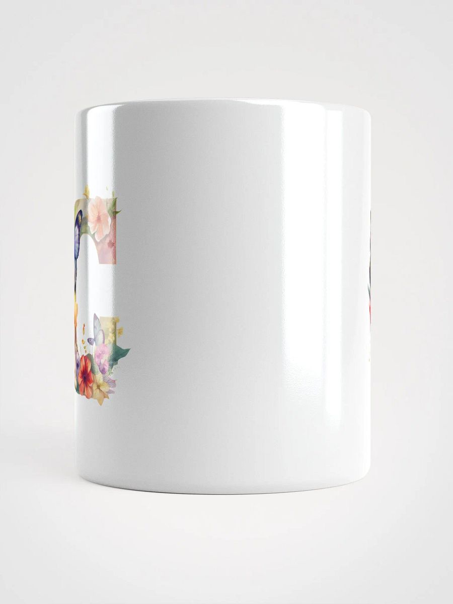 Letter C Monogram Floral Fantasy White Glossy Mug product image (13)