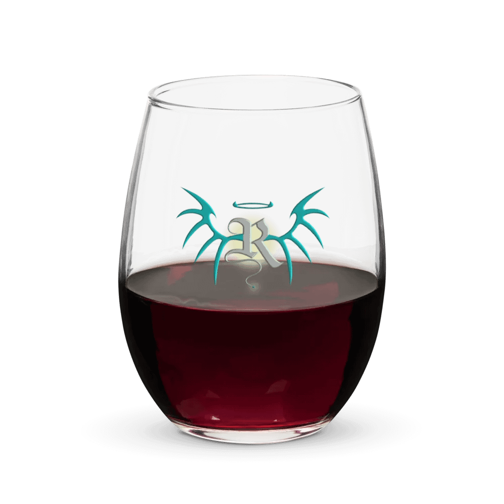 RafaZafar Logo Stemless Wineglass (silver aura) product image (5)