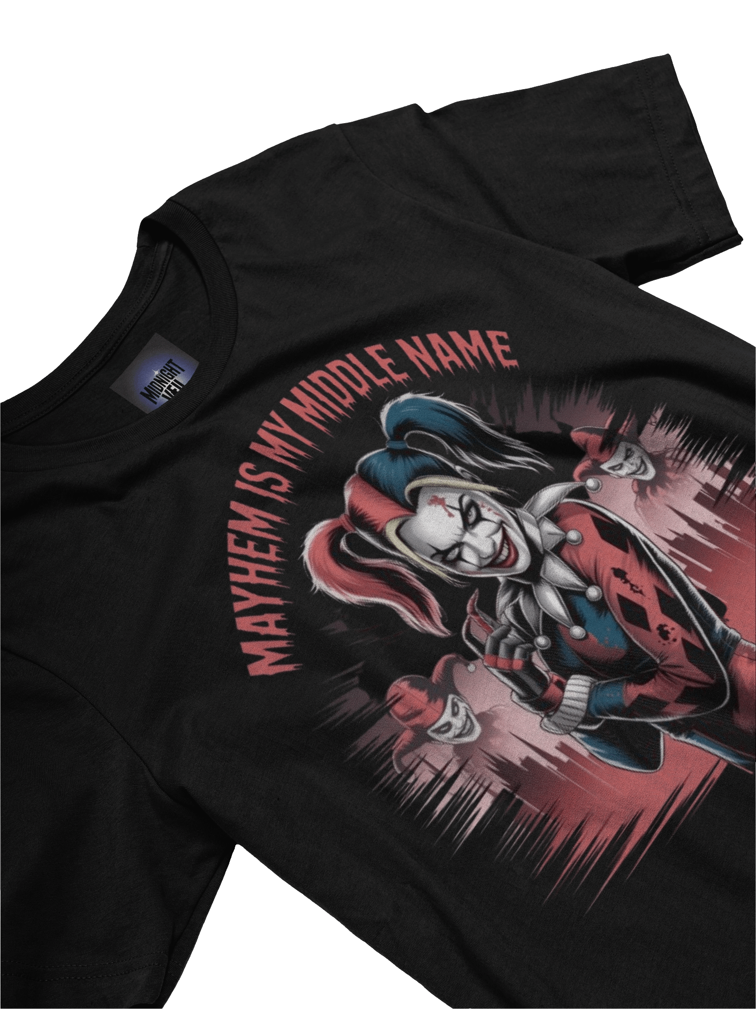Mayhem is My Middle Name: Harley Quinn's Gotham Grin Graphic Tee product image (5)