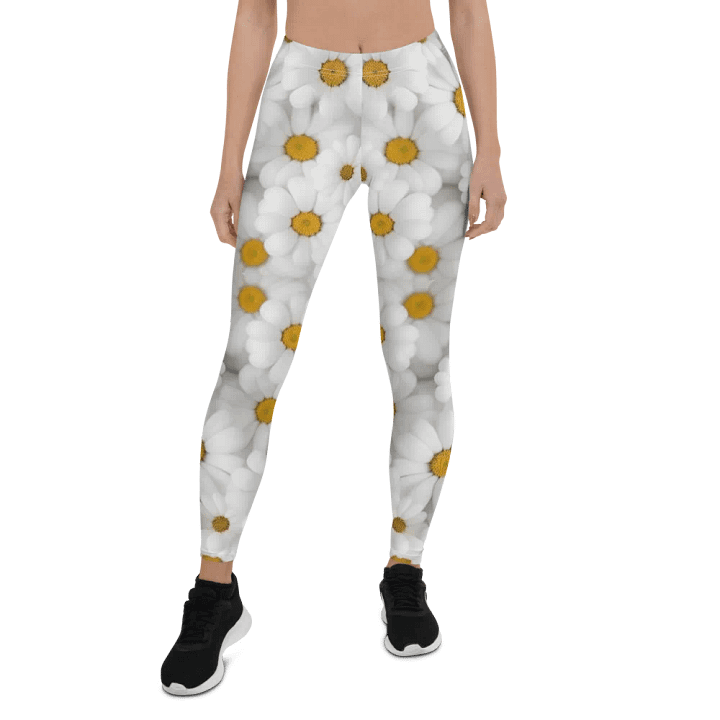 Leggings – White Florals Print for Elegant & Chic Style product image (1)