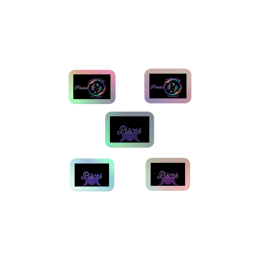 Pisces, Swimming in Circles & 3 Moons, Holo Sticker Pack product image (1)