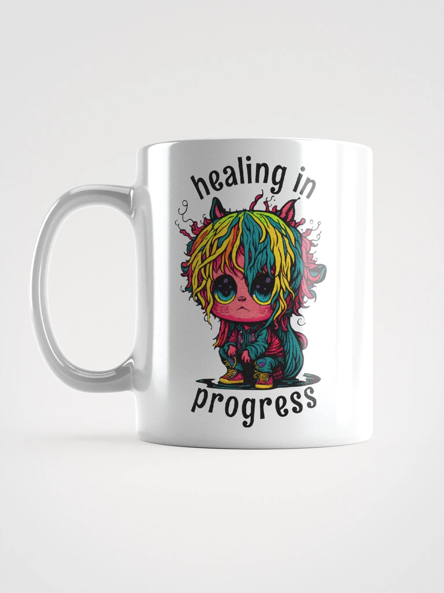 Quirky Misfits Graphic | White Coffee Mug | Healing In Progress product image (1)