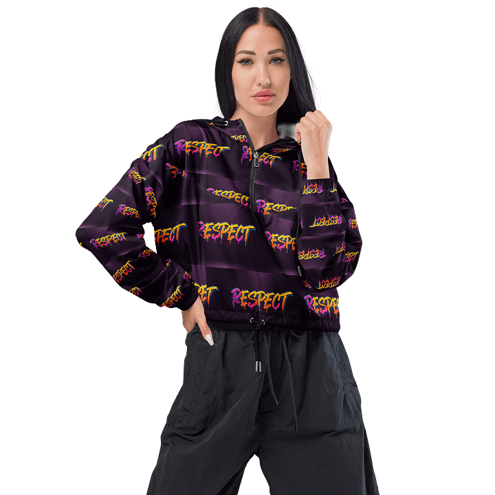 Da RESPECT All-Over Print Women's Cropped Windbreaker product image (1)