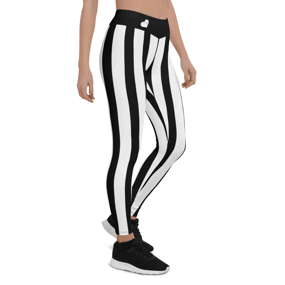 Black and White Stripes/All-Over Print Leggings by Sublicolor product image (7)