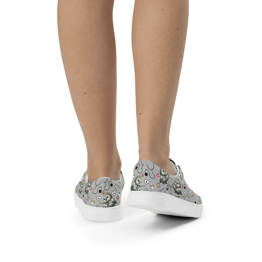 Cute Medical Kakapo Lace-up Canvas Shoes (Grey) product image (3)